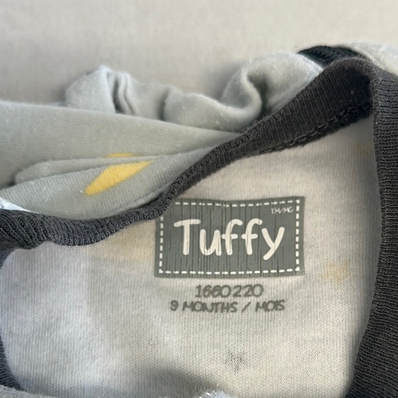 Tuffy Gray and Yellow Onesie/Sleeper with Moon and Stars - Picture 2 of 4